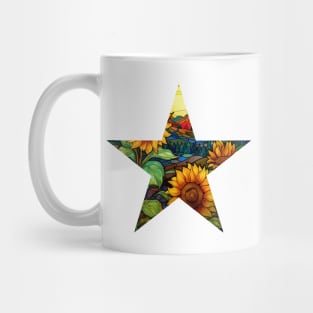 Sunflower Stained Glass Star Mug